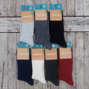 Women's Cable Knit Socks in Organic Wool & Cotton