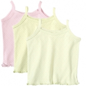 3-Pack - Girls' Organic Cotton Ajoure Cotton Vests