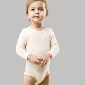 Extra-Soft Long-Sleeved Baby Body in Organic Wool and Silk Extra-Soft Long-Sleeved Baby Body in Organic Wool and Silk