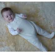 Baby Dungarees with Feet in Wool and Silk Baby Dungarees with Feet in Wool and Silk