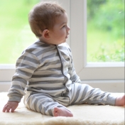 Bold Stripe Babygrow in Organic Cotton Bold Stripe Babygrow in Organic Cotton