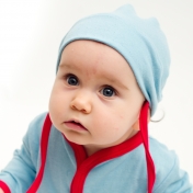 Blue Pixie Baby Hat in Bamboo and Organic Cotton