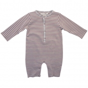 Soft Stripy Babygrow in Soft Organic Cotton Melange Soft Stripy Babygrow in Soft Organic Cotton Melange