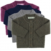 Merino Wool Cable Knit Cardigan by Lille Barn