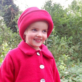 Girls' Wool Coat in Organic Merino Fleece