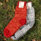 Starry Fair-Isle Socks in Thick Organic Wool