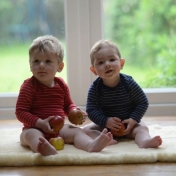 Fine Merino Baby-body, Stripy