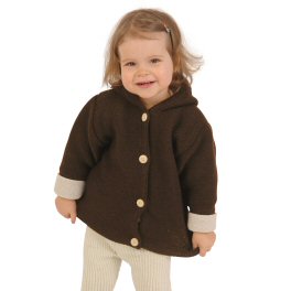 Knitted Hooded Jacket by Disana