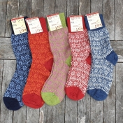 Adult's Starry Fair-Isle Socks in Organic Wool [156] - £12.00