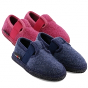 T-bar Slippers in Boiled Wool by Haflinger T-bar Slippers in Boiled Wool by Haflinger