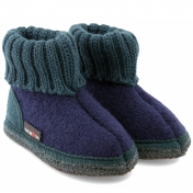 Boiled Wool Children's Slippers by Haflinger - Ocean Boiled Wool Children's Slippers by Haflinger - Ocean