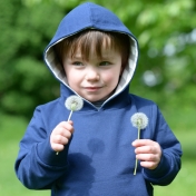 Lightweight Navy Blue Hoody in Organic Cotton