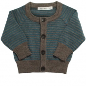 Stripy Merino Baby Cardigan by Lille Barn