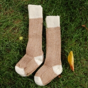 2-Pack - Undyed 80% Wool Boot Socks in Golden Brown 2-Pack - Undyed 80% Wool Boot Socks in Golden Brown