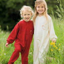 Babygrow / Pyjamas in Merino Wool With Feet Babygrow / Pyjamas in Merino Wool With Feet
