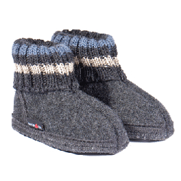 Boiled Wool Children's Slippers by Haflinger - Graphite Boiled Wool Children's Slippers by Haflinger - Graphite