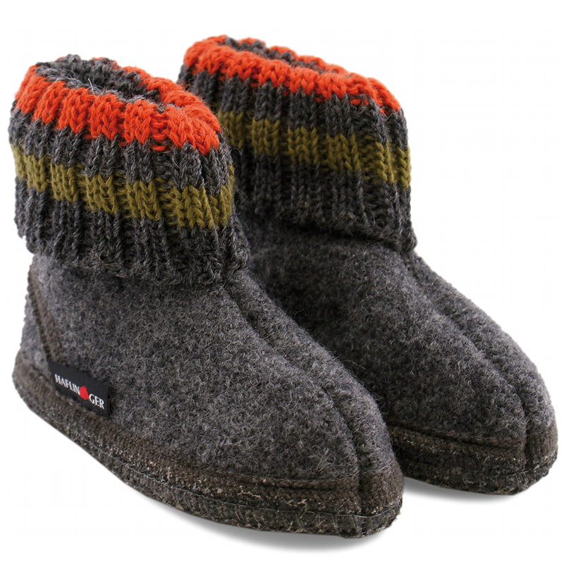 Boiled Wool Children's Slippers by Haflinger - Anthracite