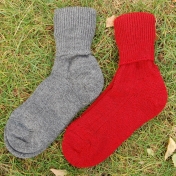 Roll-top Socks in Thick Organic Wool