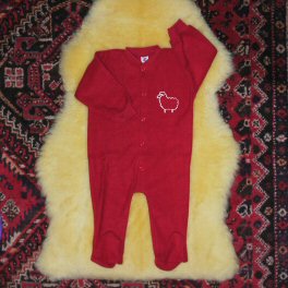 Ruby Red PJ/Babygrow in Merino Wool