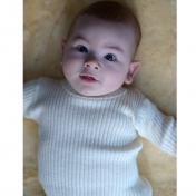 Ribbed Round-Neck Baby Jumper in Merino Wool