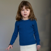 Children's Ribbed Round-Neck Jumper in Merino Wool