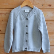 V-Neck Ribbed Cardigan In Organic Cotton V-Neck Ribbed Cardigan In Organic Cotton