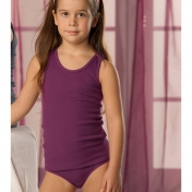 Girl's Organic Ribbed Cotton Vest Girl's Organic Ribbed Cotton Vest