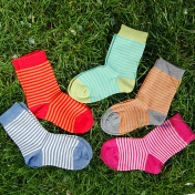2-Pack - Stripy Children's Socks in Organic Cotton