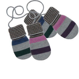 Striped Merino mittens