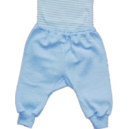 Trousers in Silk and Wool - Blue