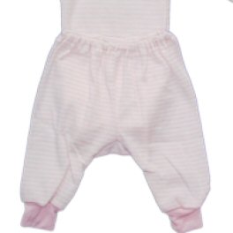 Trousers in Silk and Wool - pink stripe