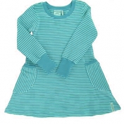 Long-Sleeved Turquoise Dress in Organic Cotton