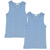 2-pack - Organic Cotton Blue Stripe Vest 2-pack - Organic Cotton Blue Stripe Vest