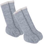 2-Pack - Undyed 80% Wool Boot Socks in Grey 2-Pack - Undyed 80% Wool Boot Socks in Grey