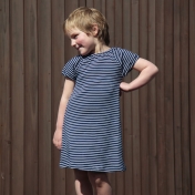 Stripy Short-Sleeve Dress in Organic Cotton