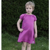 Stripy Short-Sleeve Dress in Organic Cotton Stripy Short-Sleeve Dress in Organic Cotton