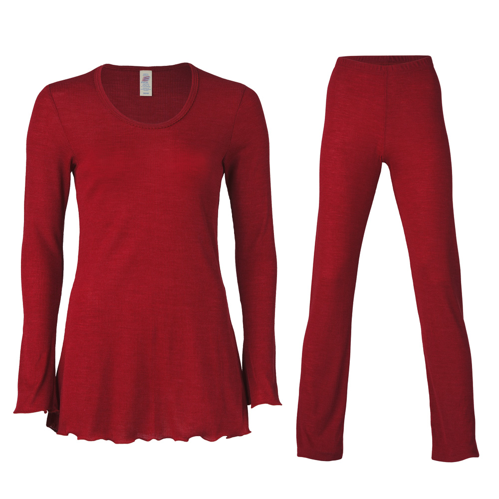 Women's Pyjamas in Merino Wool and Silk. 2piece pyjamas for women by