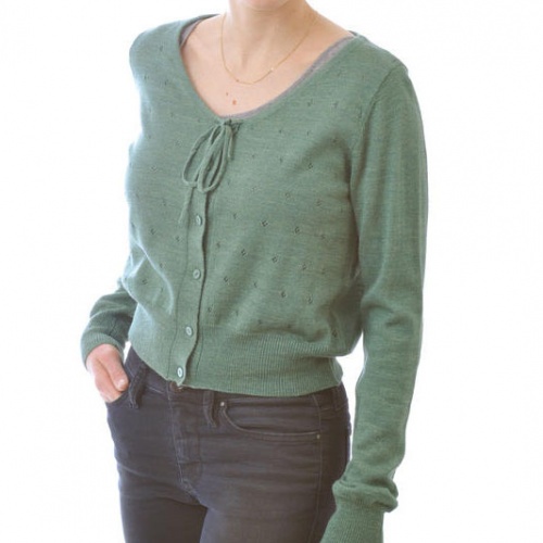 Women's Crop Cardigan in Wool and Silk Women's Crop Cardigan in Wool and Silk