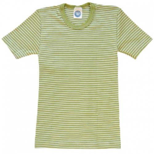 Stripy Wool/Silk Short-sleeved Vest Top by Cosilana Stripy Wool/Silk Short-sleeved Vest Top by Cosilana
