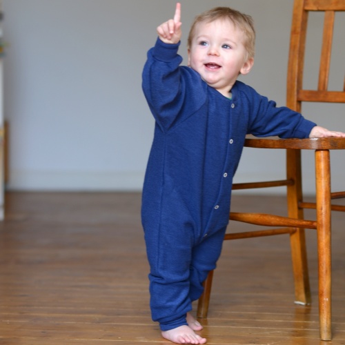 AllInOne Pyjamas Without Feet in Merino Wool Footless children