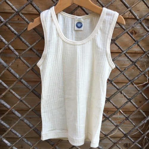 Child's Sleeveless Vest in Merino Wool, Silk and Organic Cotton Child's Sleeveless Vest in Merino Wool, Silk and Organic Cotton