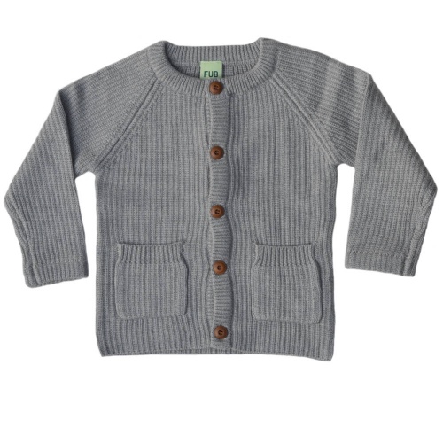 Merino Wool Rib Cardigan by FUB Merino Wool Rib Cardigan by FUB