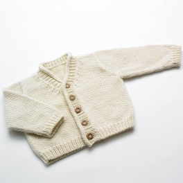 Hand-Knitted Fair-Trade Baby Cardigan in Merino Wool Hand-Knitted Fair-Trade Baby Cardigan in Merino Wool