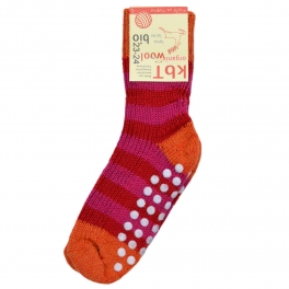 Stripy Non-Slip Grippy Socks in Pure Wool Stripy Non-Slip Grippy Socks in Pure Wool