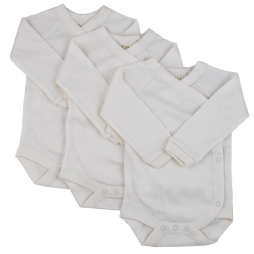3-Pack Long Sleeve Wrap Baby-Body in Fairtrade Organic Cotton 3-Pack Long Sleeve Wrap Baby-Body in Fairtrade Organic Cotton
