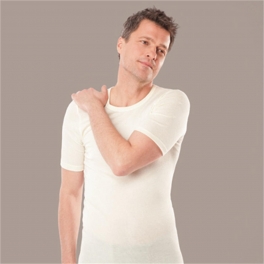 Men's Short-Sleeved Vest in Wool and Silk Men's Short-Sleeved Vest in Wool and Silk