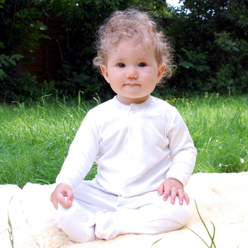 Long Sleeve Baby Grow with Feet in Fairtrade Organic Cotton Long Sleeve Baby Grow with Feet in Fairtrade Organic Cotton