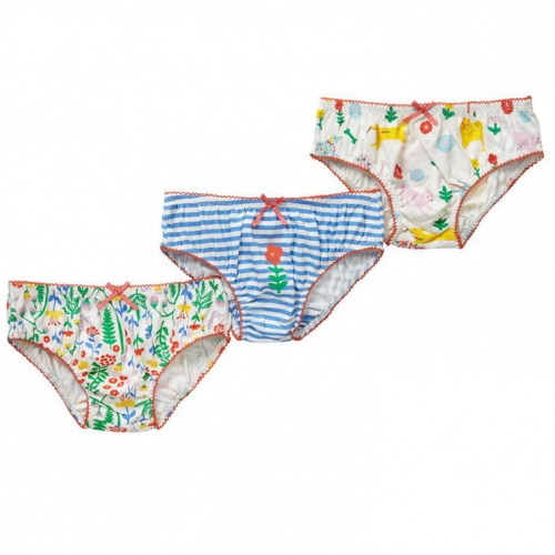 3-Pack of Girl's Pants Meadow/Dogs/Blue Stripe in Organic Cotton 3-Pack of Girl's Pants Meadow/Dogs/Blue Stripe in Organic Cotton