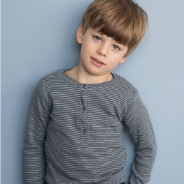 Long-Sleeve Grandad Tee in Soft Organic Cotton Long-Sleeve Grandad Tee in Soft Organic Cotton