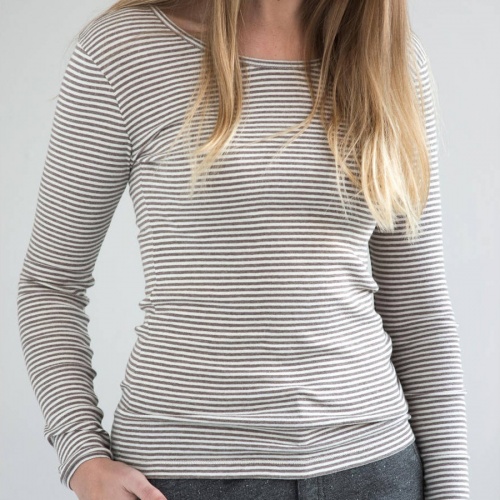 Women's Striped Rib Tee in Soft Organic Cotton Women's Striped Rib Tee in Soft Organic Cotton